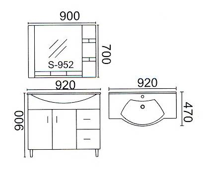 MOBILE PER BAGNO cm. L.92 H.90 P.47 COME DA FOTO
